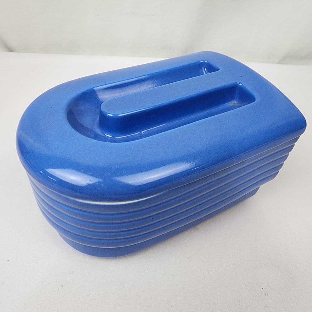 Hall Westinghouse General Leftover Dish Delphinium Blue Refrigerator W/ Lid Exc!